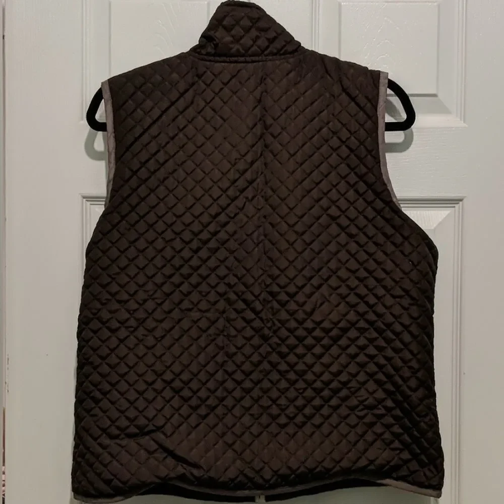 Three hearts  brown Reversible quilted vest Sz. XL